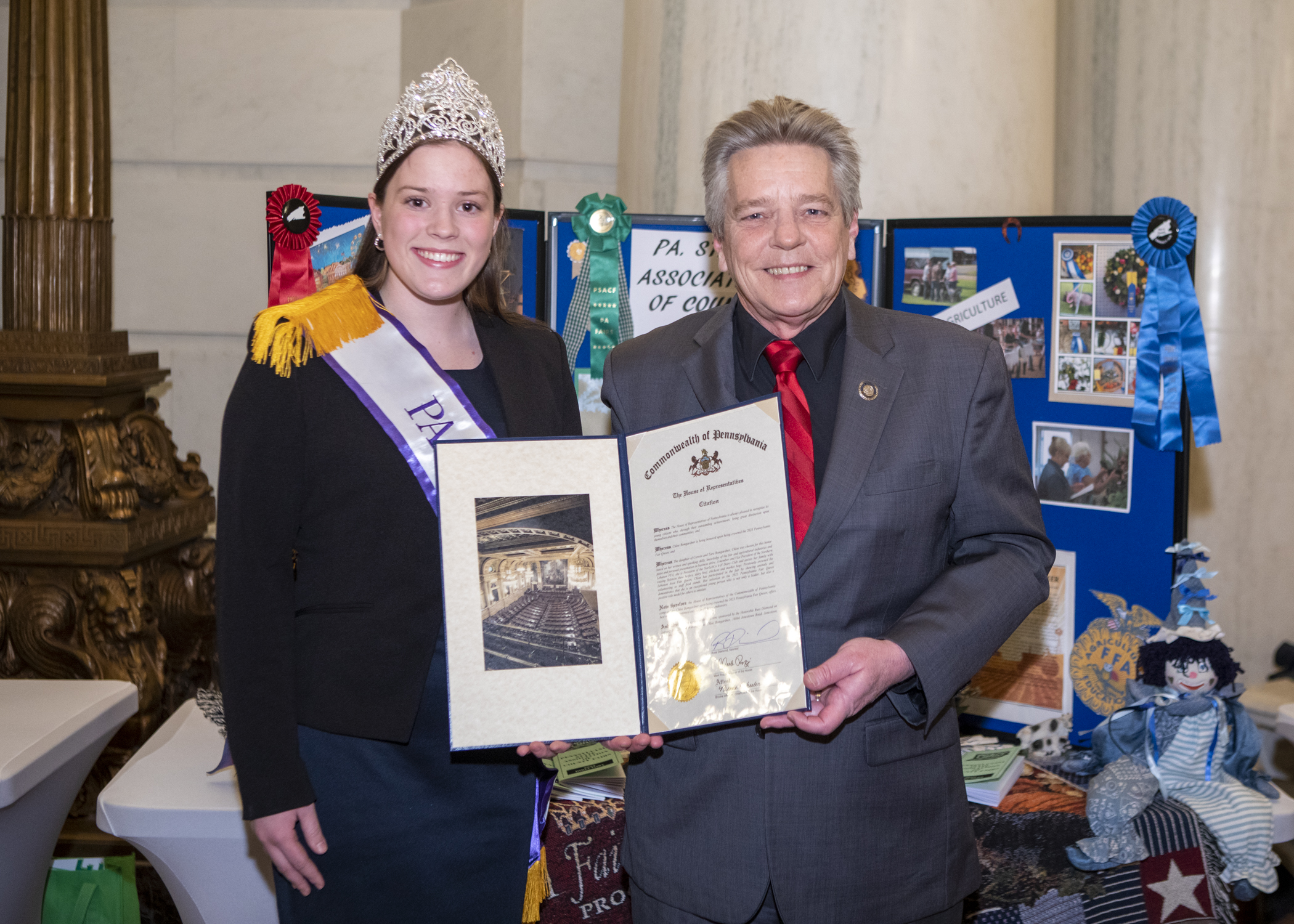 Diamond Presents 2023 Lebanon Farm Queen with House Citation 